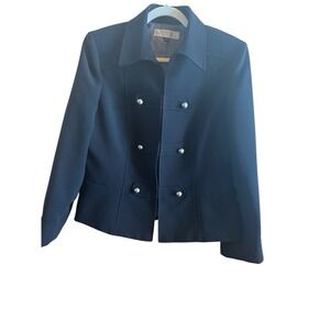 Tahari Arthur S. Levine Black Size 12 Woman's Military‎ Style Pantsuit  Buttons